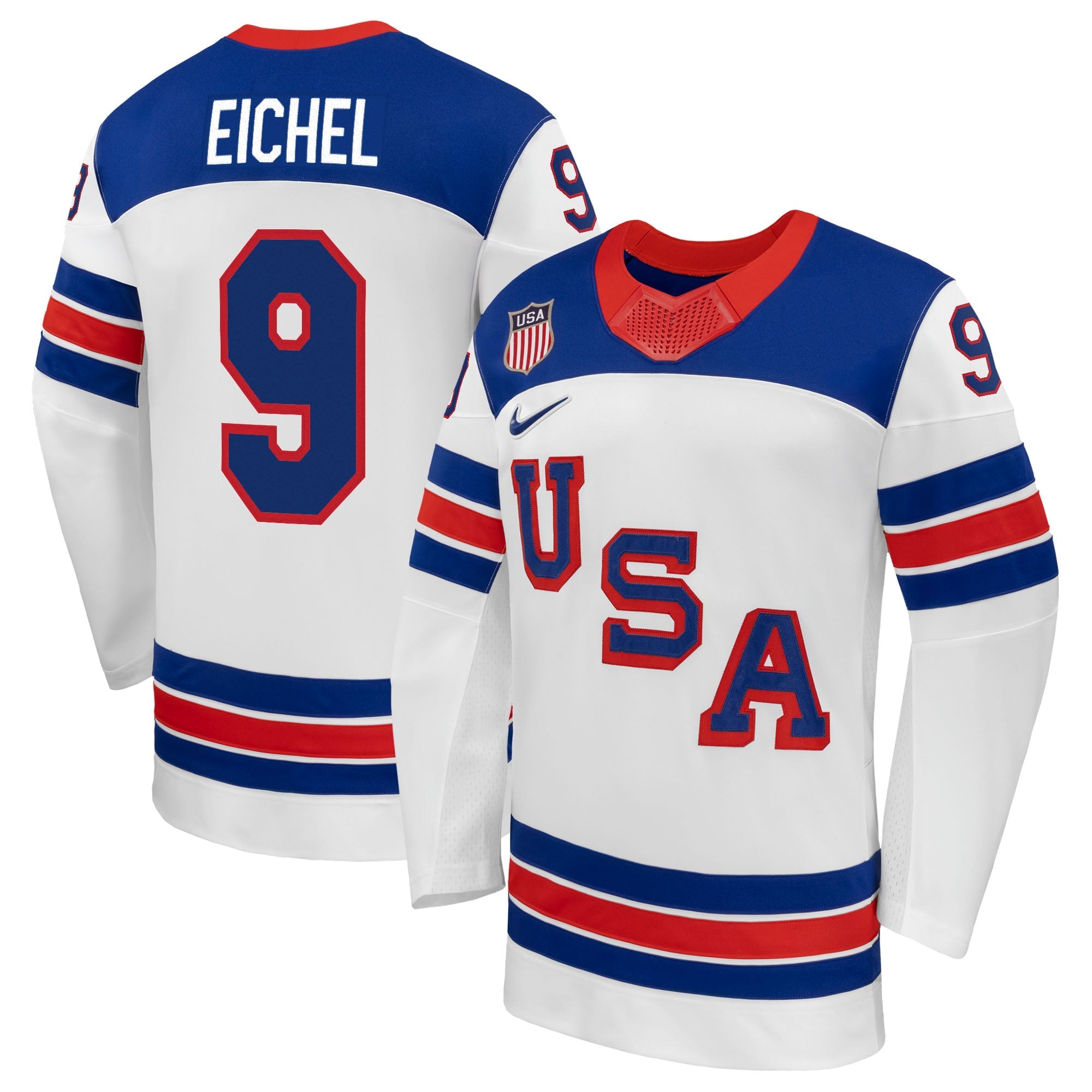 Teams Fans Shop Jack Eichel USA Hockey Nike 2026 Away Replica Jersey White