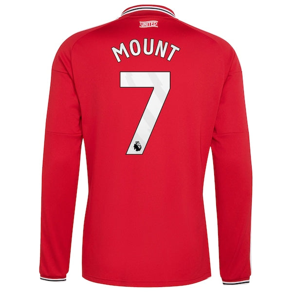 Official-Adidas Mason Mount Manchester United 2026/27 Home Replica Long Sleeve Jersey Red