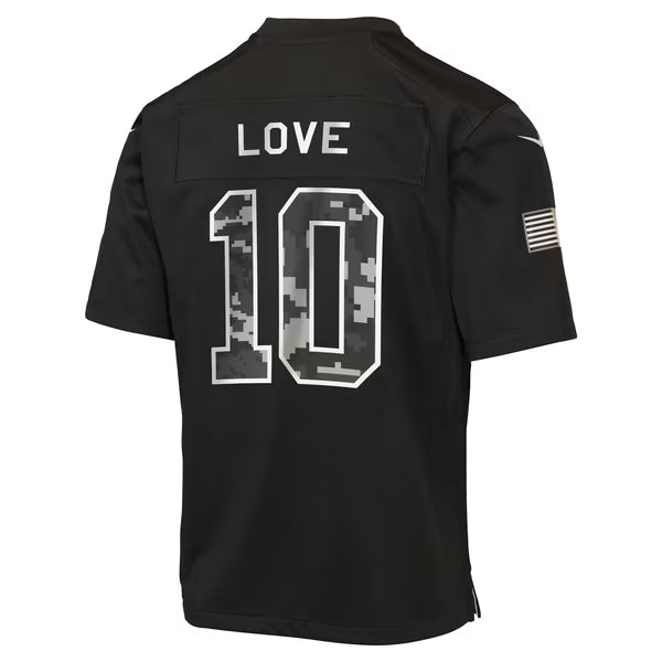 Jordan Love Green Bay Packers Official-Nike Youth 2026 Salute to Service Game Jersey - Black