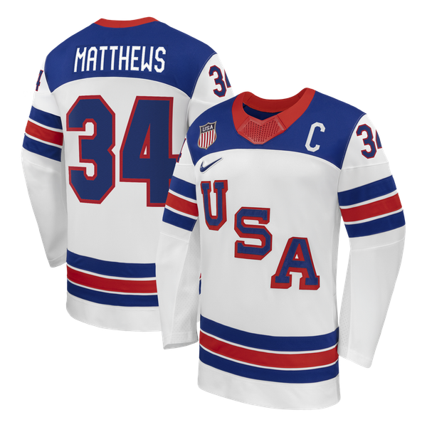 Teams Fans Shop Nike US Hockey 2026 Auston Matthews Away Jersey
