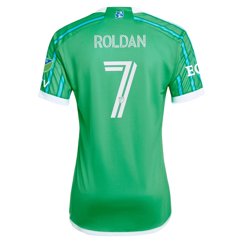 Cristian Roldan Seattle Sounders FC adidas 2024 The Anniversary Kit Authentic Player Jersey – Green