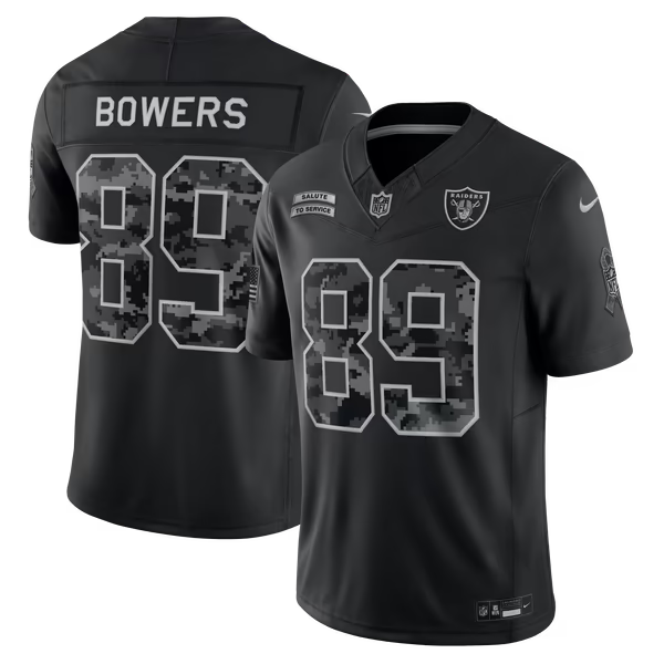 Brock Bowers Las Vegas Raiders Official-Nike 2026 Salute to Service Stitched Limited Jersey - Black