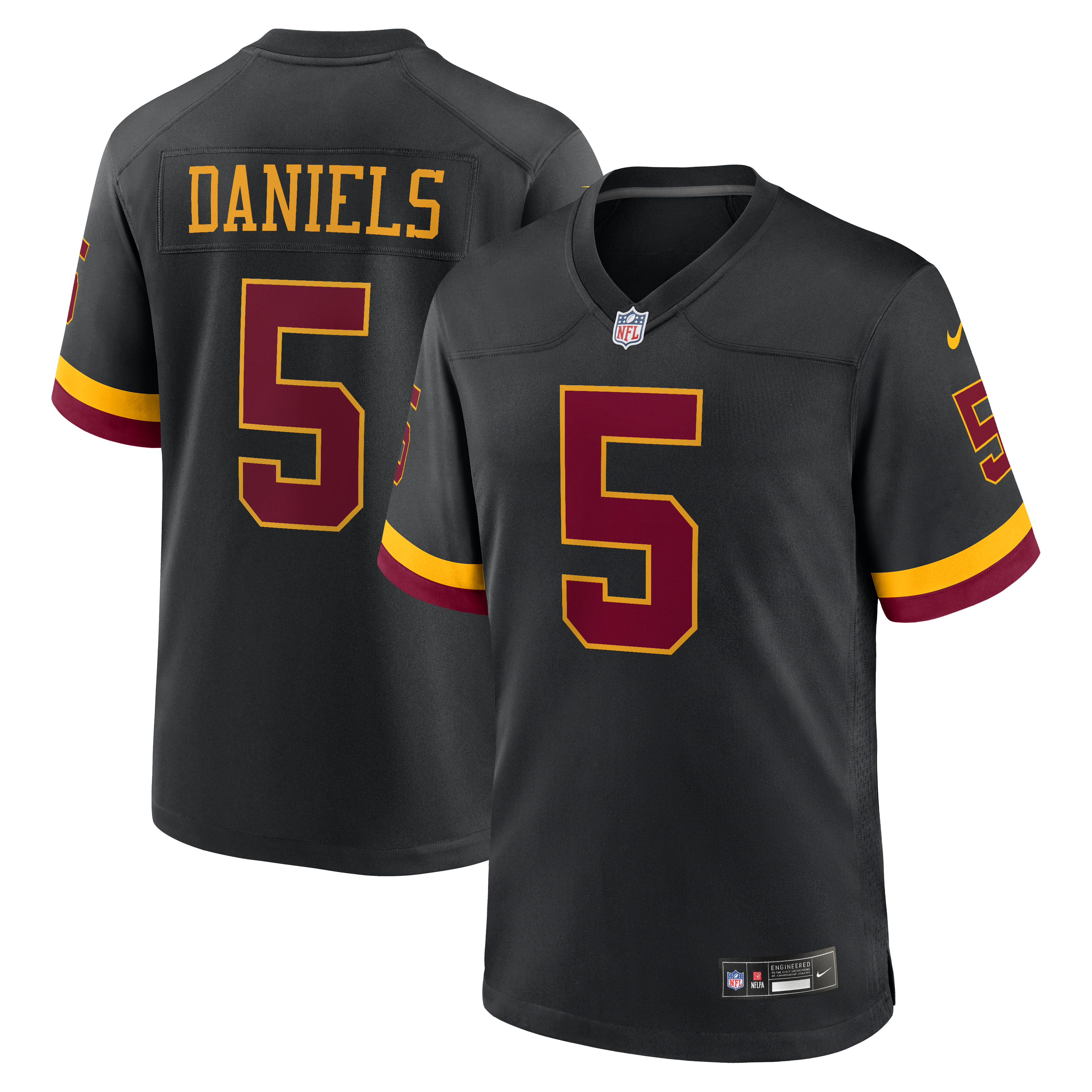 Official-nike Washington Commanders Jayden Daniels Alternate Game Jersey Black