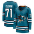 Teams Fans Shop Women's Fanatics Macklin Celebrini Teal Sharks Jersey