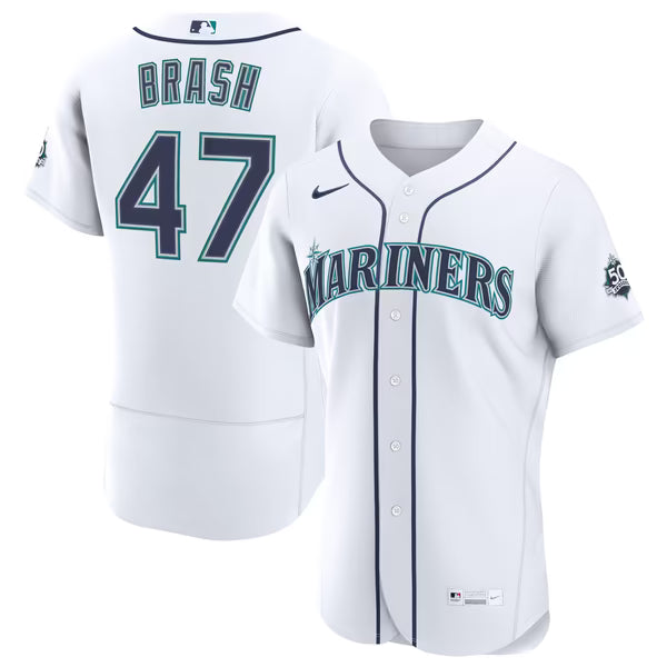 Matt Brash Seattle Mariners Official-Nike Home 50th Season Authentic Jersey - White