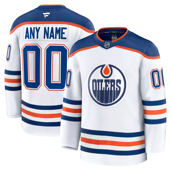 Teams Fans Shop Edmonton Oilers Fanatics Away Premium Custom Jersey - White