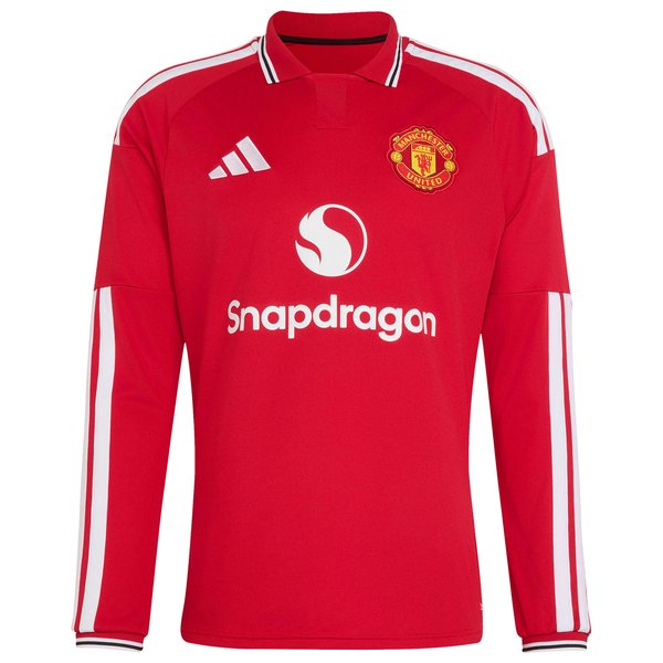 Manchester United Official-Adidas 2026/27 Home Replica Long Sleeve Custom Jersey - Red