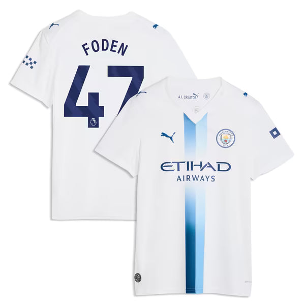 Phil Foden Manchester City Official-Puma Women's 2026/27 Third Replica Jersey - White
