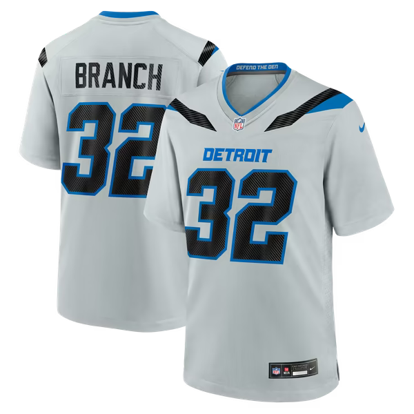 Brian Branch Detroit Lions Official-Nike 2026 Rivalries Collection Game Jersey - Silver