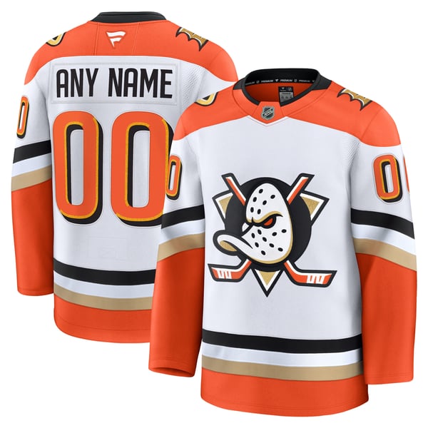 Teams Fans Shop Anaheim Ducks Fanatics Away Premium Custom Jersey - White