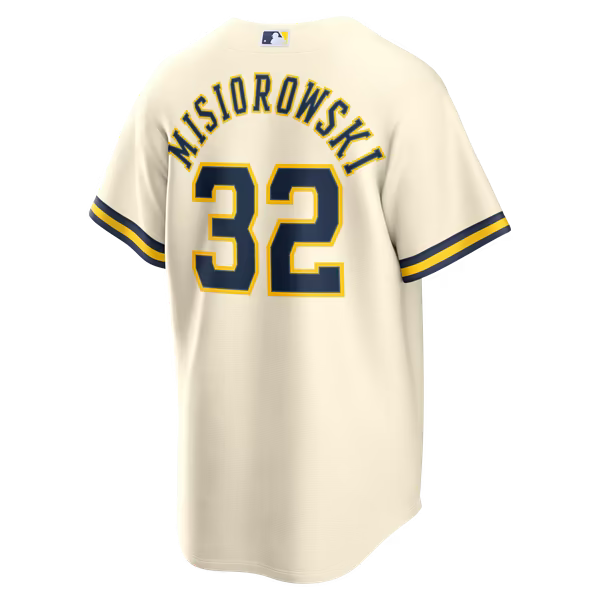 Jacob Misiorowski Milwaukee Brewers Official-Nike Home Replica Jersey - Cream