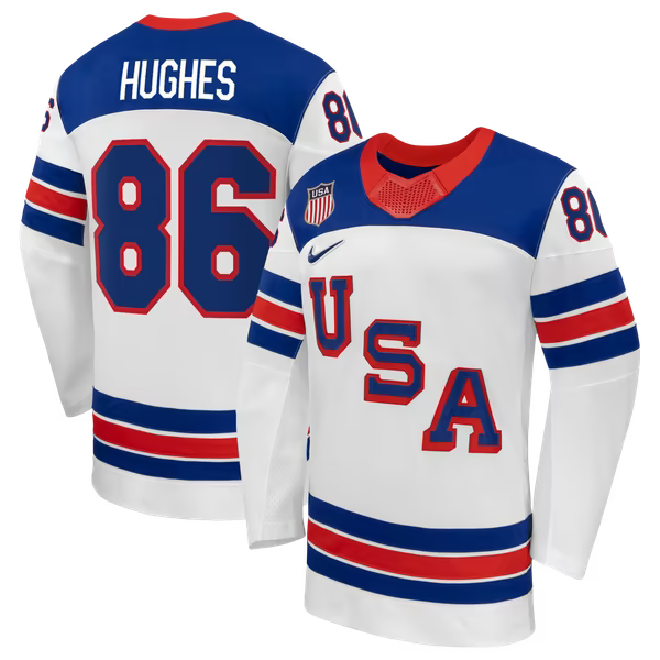Teams Fans Shop Nike US Hockey Jack Hughes 2026 Away Replica Jersey