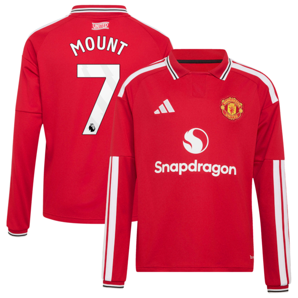 Official-Adidas Mason Mount Manchester United 2026/27 Home Replica Long Sleeve Jersey Red