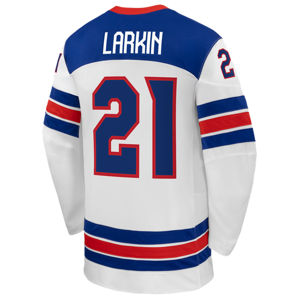 Teams Fans Shop Dylan Larkin Nike US Hockey 2026 Away Replica Jersey - White