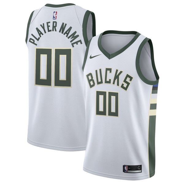 Teams Fans Shop Milwaukee Bucks Nike 2020/21 Swingman Custom Jersey - White
