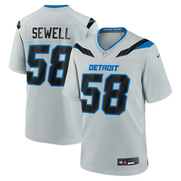 Penei Sewell Detroit Lions Official-Nike 2026 Rivalries Collection Game Jersey - Silver