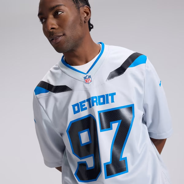 Aidan Hutchinson Detroit Lions Official-Nike 2026 Rivalries Collection Game Jersey - Silver