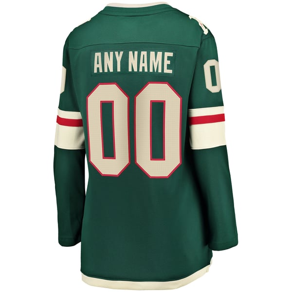 Teams Fans Shop Women's Fanatics Minnesota Wild Home Breakaway Custom Jersey Green