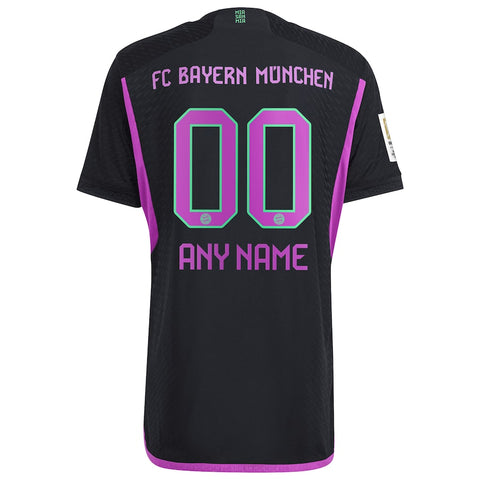 Bayern Munich adidas 2023/24 Away Custom Jersey - Black