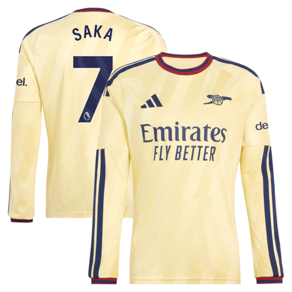 Bukayo Saka Arsenal Official-Adidas 2026/27 Third Replica Long Sleeve Jersey - Yellow