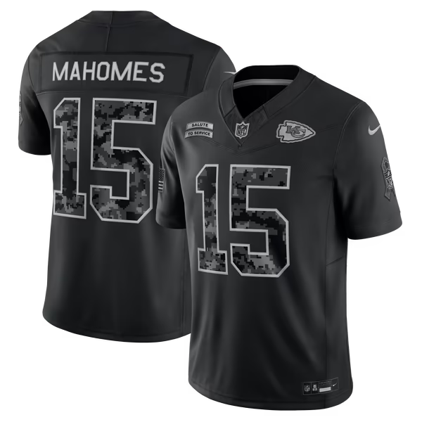 Patrick Mahomes Kansas City Chiefs Official-Nike 2026 Salute to Service Stitched Limited Jersey - Black