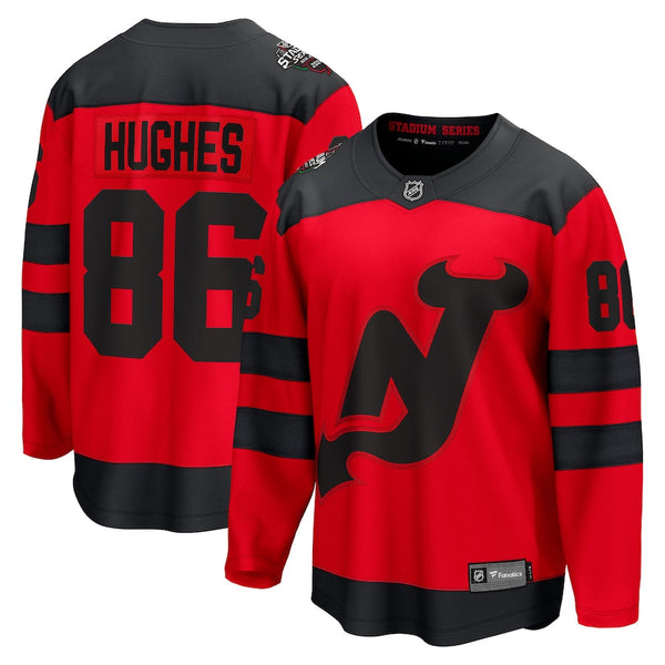 Jack Hughes New Jersey Devils Fanatics Branded 2024 NHL Stadium Series Breakaway Player Jersey – Red