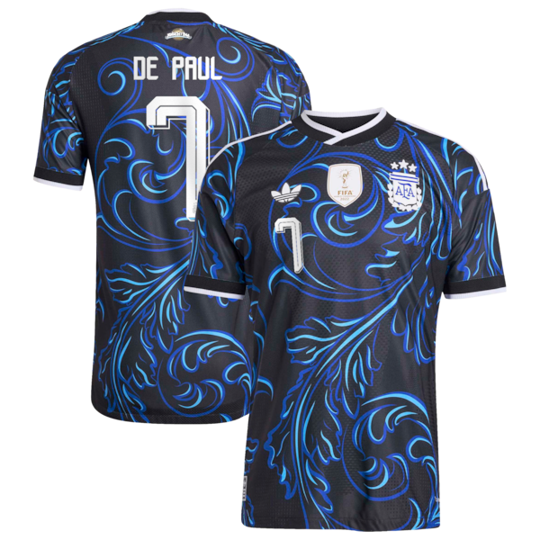 Official-Adidas Rodrigo De Paul Argentina National Team 2026 Away Authentic Jersey Black