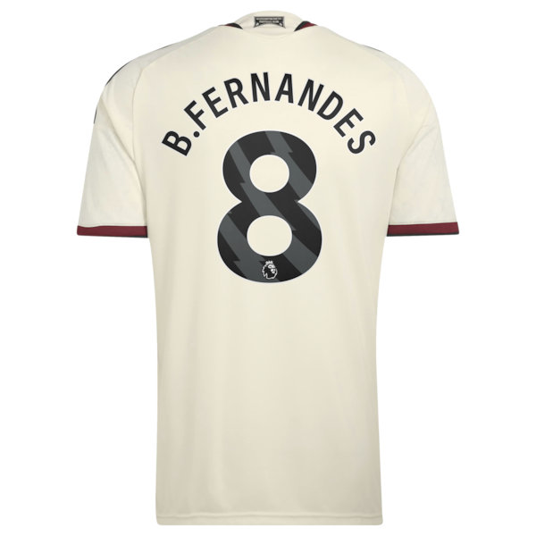 Bruno Fernandes Manchester United Official-Adidas 2026/27 Third Replica Jersey - Cream