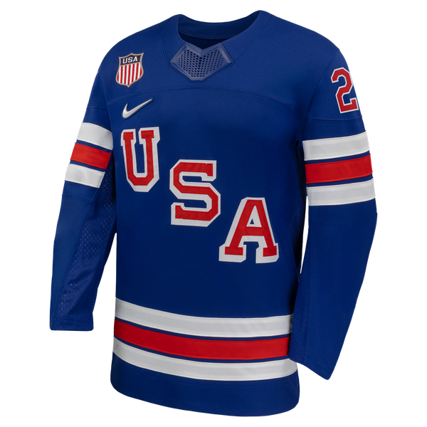 Teams Fans Shop Dylan Larkin Nike US Hockey 2026 Home Jersey Royal