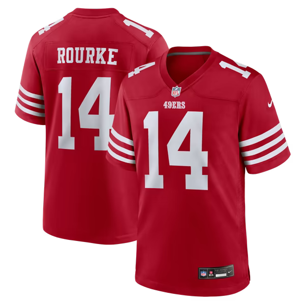 Kurtis Rourke San Francisco 49ers Official-Nike Team Game Jersey - Scarlet