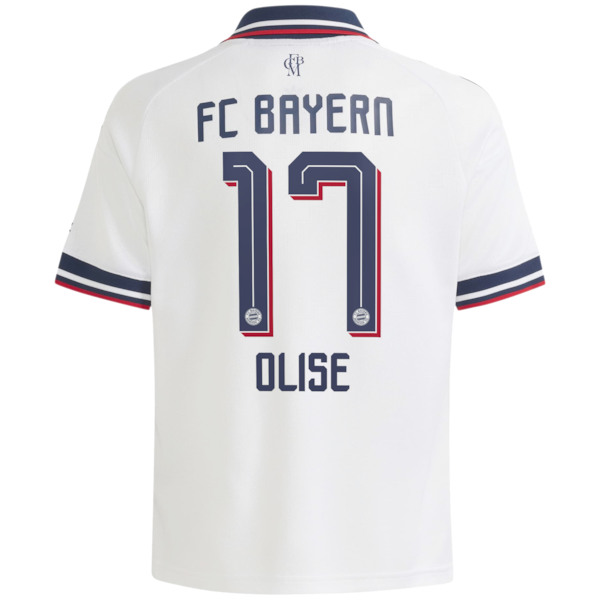 Michael Olise Bayern Munich Official-Adidas Youth 2026/27 Away Replica Jersey - White