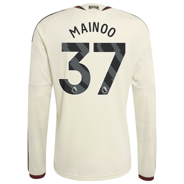Kobbie Mainoo Manchester United Official-Adidas 2026/27 Third Replica Long Sleeve Jersey - Cream