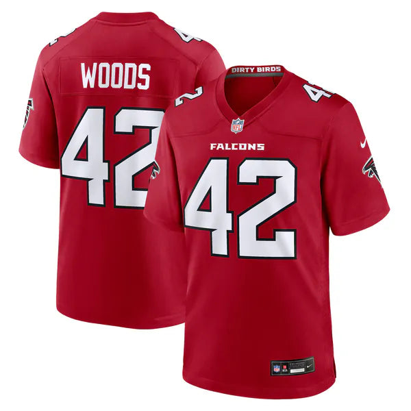 Josh Woods Atlanta Falcons Official-Nike Team Game Jersey - Red