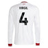 Virgil van Dijk Liverpool Official-Adidas 2026/27 Away Replica Long Sleeve Jersey - White