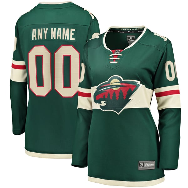 Teams Fans Shop Women's Fanatics Minnesota Wild Home Breakaway Custom Jersey Green
