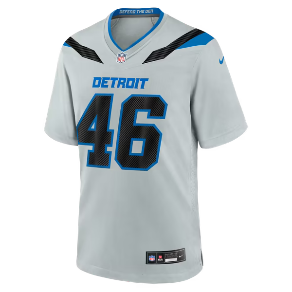 Jack Campbell Detroit Lions Official-Nike 2026 Rivalries Collection Game Jersey - Silver