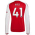 Declan Rice Arsenal Official-Adidas 2026/27 Home Replica Long Sleeve Jersey - Red