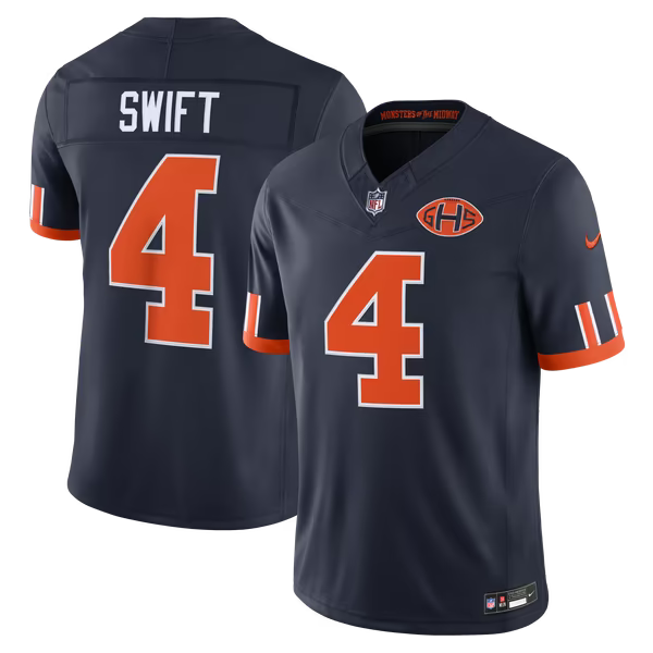 D'Andre Swift Chicago Bears Official-Nike 2026 Rivalries Collection Stitched Limited Jersey - Navy