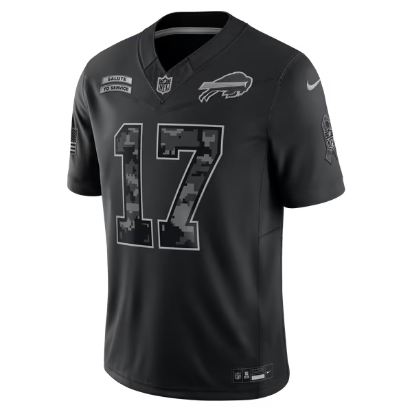 Josh Allen Buffalo Bills Official-Nike 2026 Salute to Service Stitched Limited Jersey - Black
