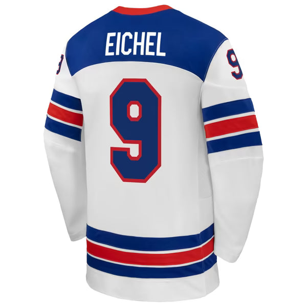 Teams Fans Shop Jack Eichel USA Hockey Nike 2026 Away Replica Jersey White