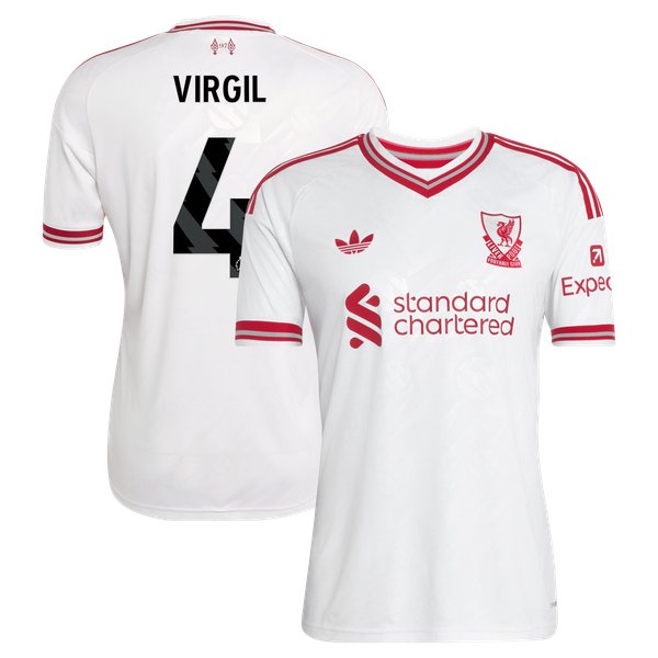 Virgil van Dijk Liverpool Official-Adidas 2026/27 Away Replica Jersey - White