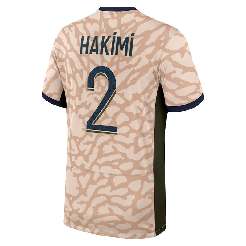 Achraf Hakimi Paris Saint-Germain Jordan Brand 2023/24 Fourth Stadium Player Jersey – Tan