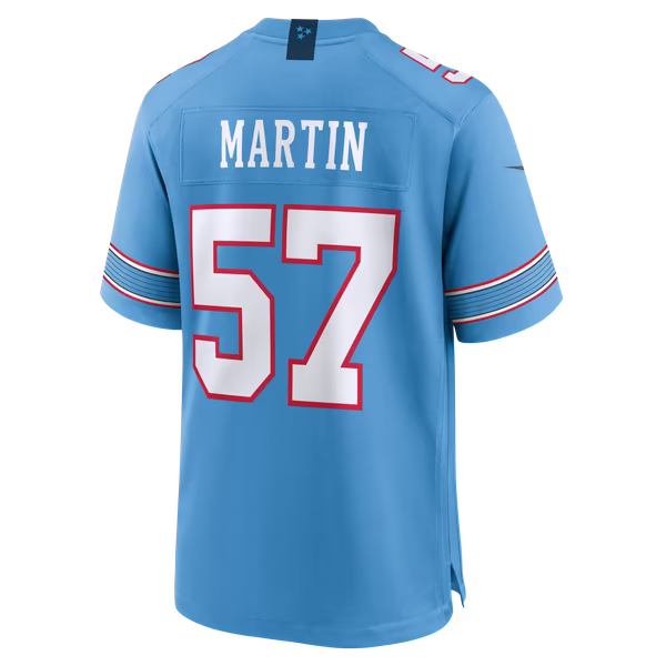 Jake Martin Tennessee Titans Official-Nike Team Game Jersey - Light Blue