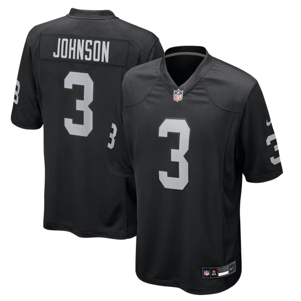 Taron Johnson Las Vegas Raiders Official-Nike Team Game Jersey - Black
