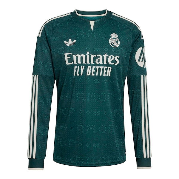Real Madrid Official-Adidas 2026/27 Away Replica Custom Long Sleeve Jersey - Green