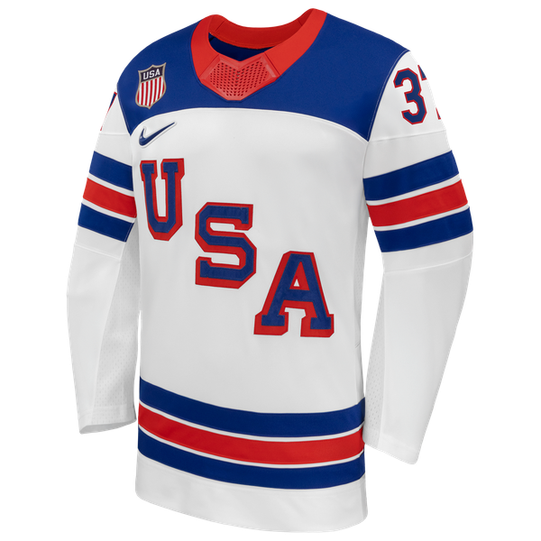 Teams Fans Shop Nike Connor Hellebuyck US Hockey 2026 Away Jersey - White