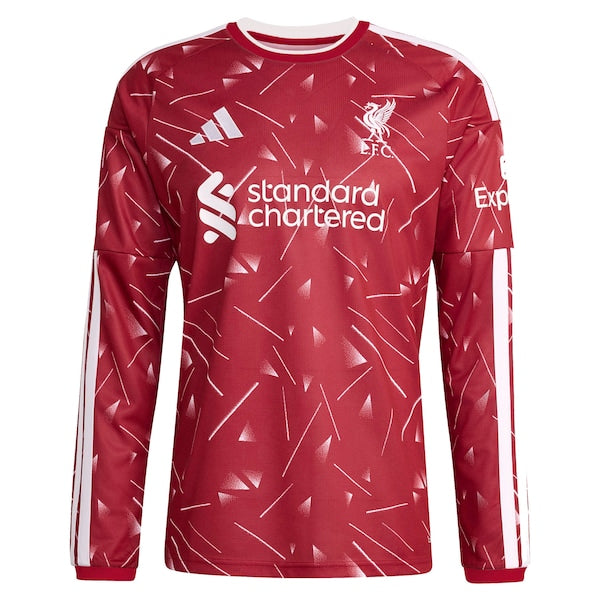 Official-Adidas Liverpool 2026/27 Home Replica Custom Long Sleeve Jersey Red