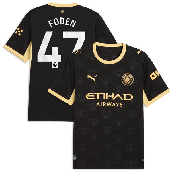 Phil Foden Manchester City Official-Puma 2026/27 Away Replica Jersey - Black