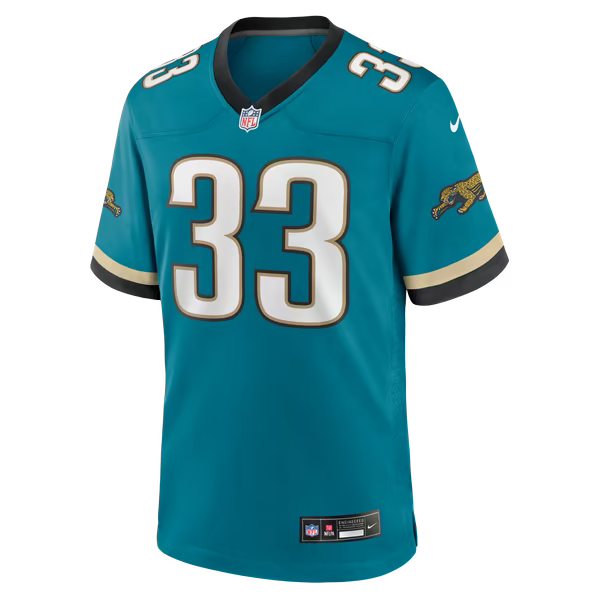 Bhayshul Tuten Jacksonville Jaguars Official-Nike Alternate 2 Game Jersey - Teal
