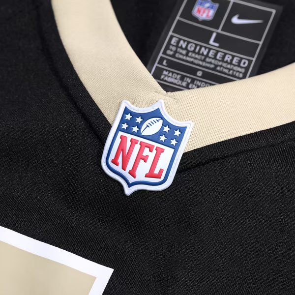 Jordyn Tyson New Orleans Saints Official-Nike 60th Season Patch Game Jersey - Black